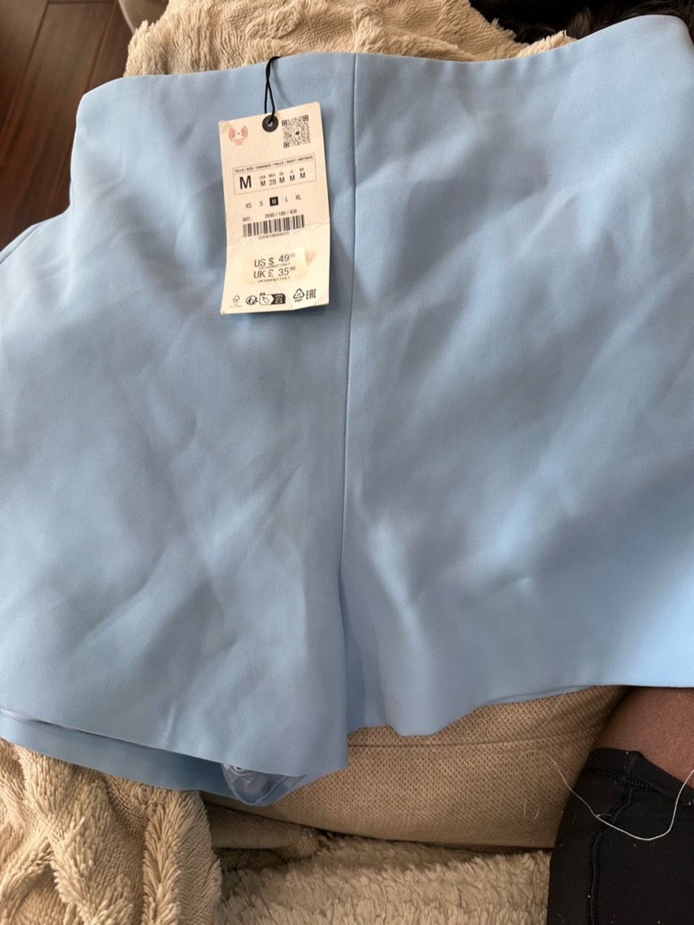 Zara Sky Blue High-Rise Skort - Picture 3 of 3